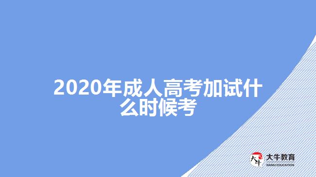 2020年成人高考加試什么時候考