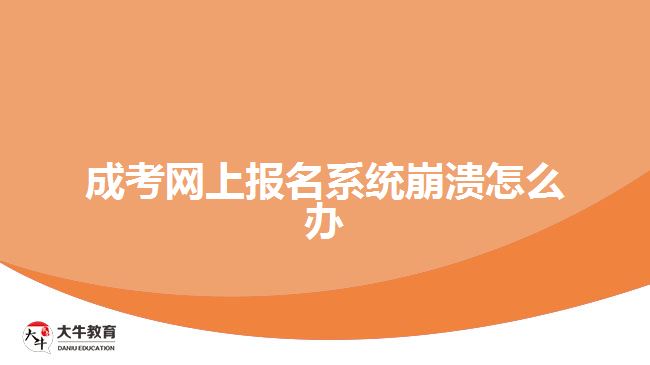 成考網(wǎng)上報名系統(tǒng)崩潰怎么辦