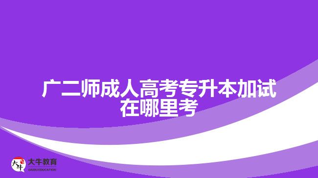 廣二師成人高考專升本加試在哪里考