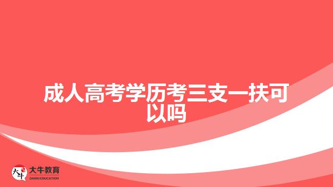 成人高考學(xué)歷考三支一扶可以嗎