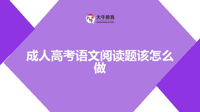 成人高考語(yǔ)文閱讀題該怎么做