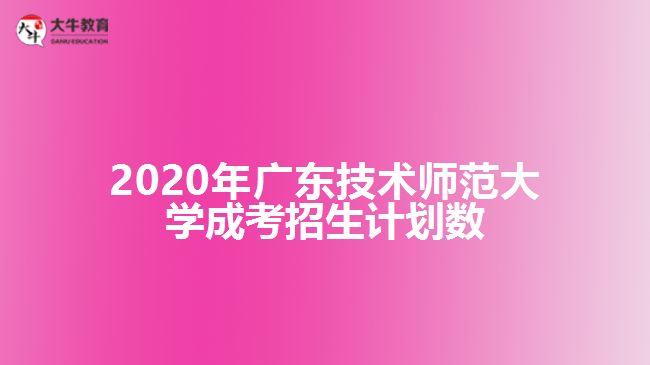 2020年廣東技術(shù)師范大學(xué)成考招生計劃數(shù)