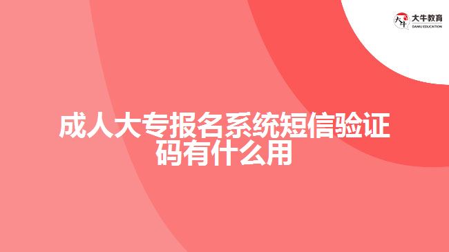 成人大專報名系統(tǒng)短信驗證碼有什么用