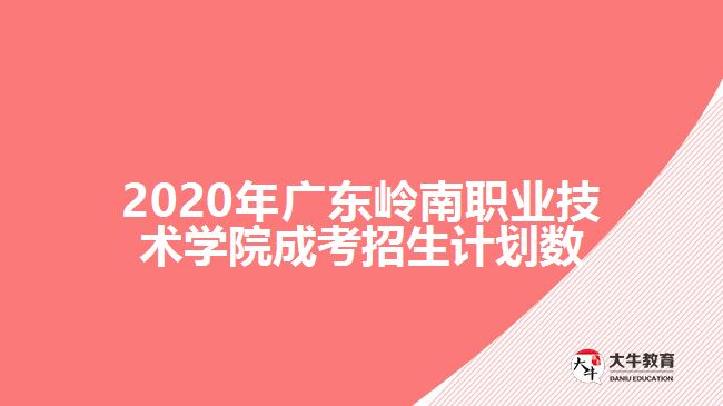 2020年廣東嶺南職業(yè)技術(shù)學(xué)院成考招生計劃數(shù)