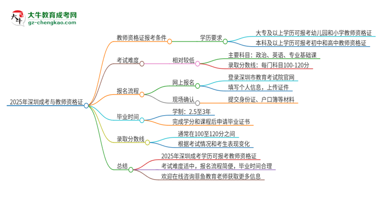 2025年深圳成考學(xué)歷能考教資嗎？思維導(dǎo)圖