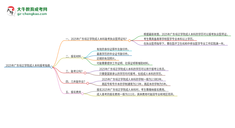 2025年廣東培正學(xué)院成人本科可否報(bào)考執(zhí)業(yè)醫(yī)師資格證？思維導(dǎo)圖