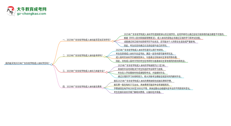 真的能買到2025年廣東東軟學(xué)院成人本科學(xué)歷嗎？思維導(dǎo)圖