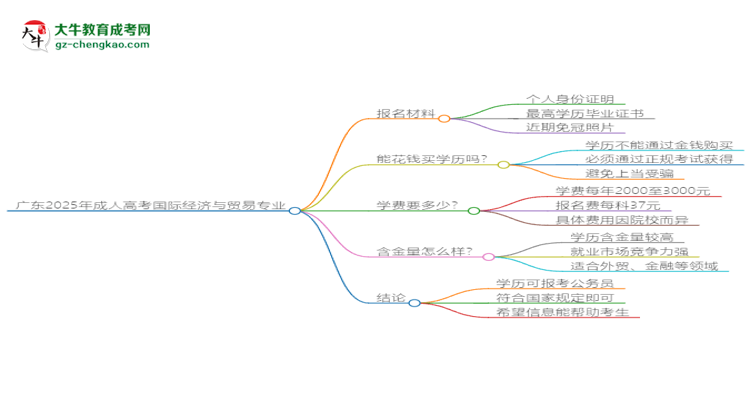 廣東2025年成人高考國際經(jīng)濟與貿(mào)易專業(yè)學(xué)歷能考公嗎？思維導(dǎo)圖