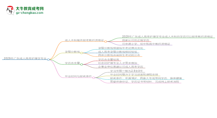 2025年廣東成人高考護理學專業(yè)能考事業(yè)編嗎？思維導圖