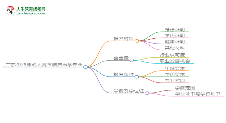 廣東2025年成人高考臨床醫(yī)學(xué)專業(yè)學(xué)歷能考公嗎？思維導(dǎo)圖