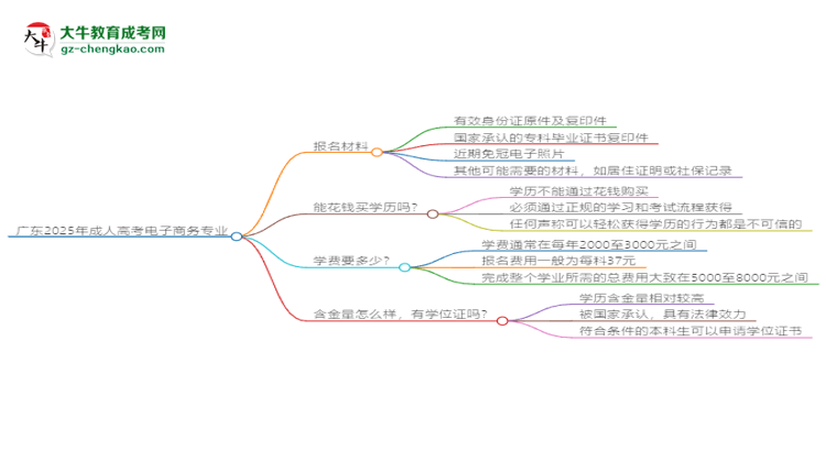 廣東2025年成人高考電子商務(wù)專業(yè)學(xué)歷能考公嗎？思維導(dǎo)圖