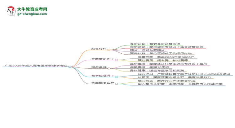 廣東2025年成人高考醫(yī)學(xué)影像學(xué)專業(yè)學(xué)歷能考公嗎？思維導(dǎo)圖