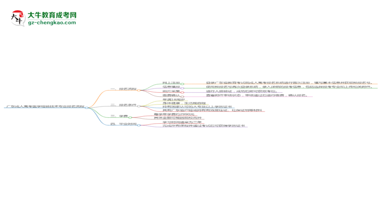 廣東成人高考醫(yī)學(xué)檢驗技術(shù)專業(yè)2025年報名流程思維導(dǎo)圖