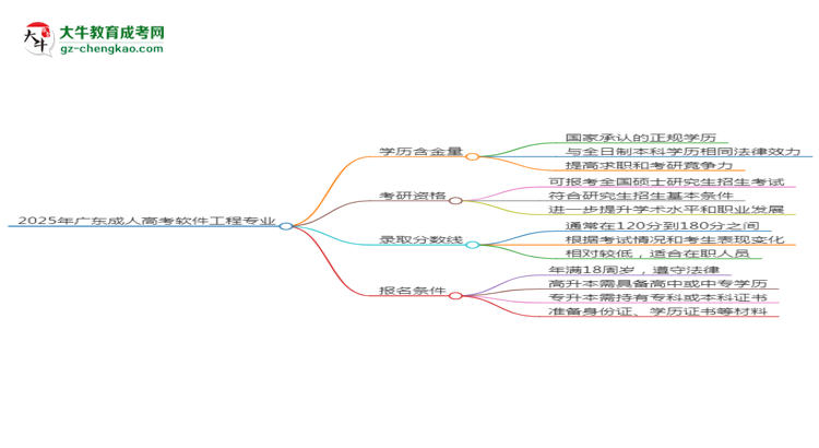 2025年廣東成人高考軟件工程專(zhuān)業(yè)學(xué)歷符合教資報(bào)考條件嗎？思維導(dǎo)圖