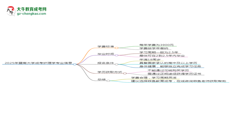 2025年暨南大學(xué)成考護(hù)理學(xué)專業(yè)最新學(xué)費(fèi)標(biāo)準(zhǔn)多少思維導(dǎo)圖