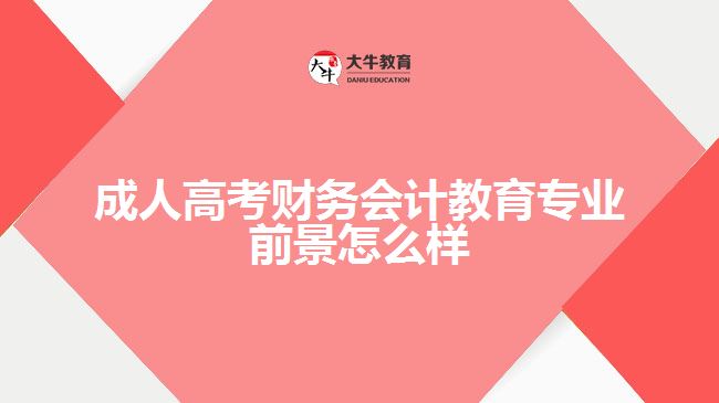 成人高考財(cái)務(wù)會(huì)計(jì)教育專業(yè)前景怎么樣