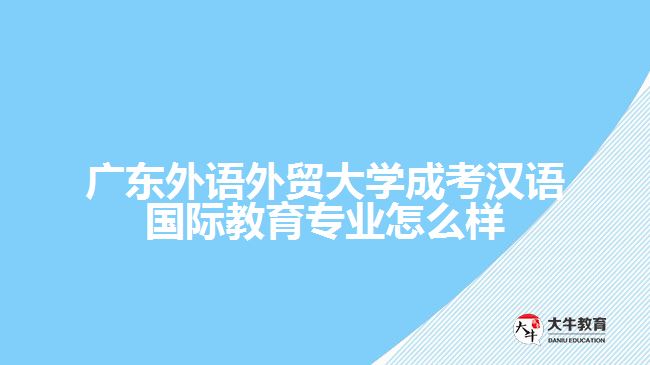 廣東外語外貿大學成考漢語國際教育專業(yè)怎么樣