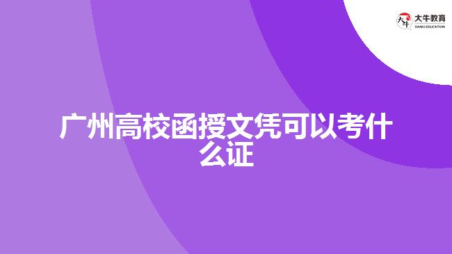 廣州高校函授文憑可以考什么證