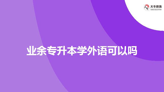 業(yè)余專升本學(xué)外語可以嗎