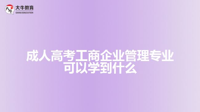 成人高考工商企業(yè)管理專業(yè)可以學(xué)到什么