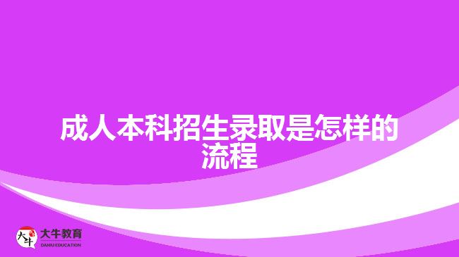 成人本科招生錄取是怎樣的流程