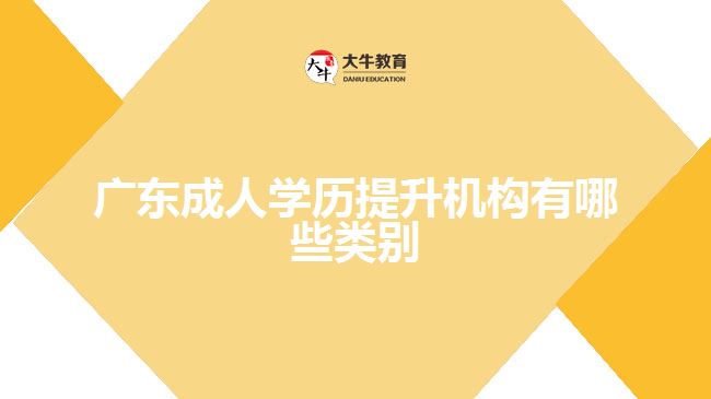 廣東成人學(xué)歷提升機構(gòu)有哪些類別