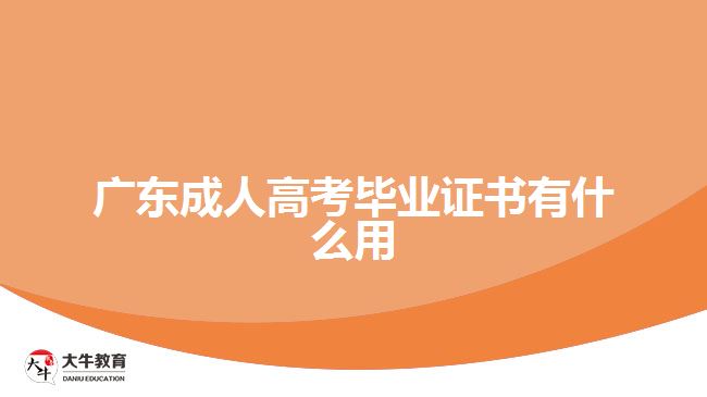 廣東成人高考畢業(yè)證書有什么用