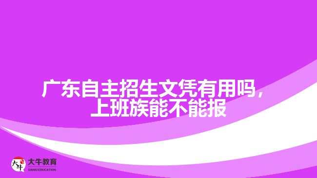 廣東自主招生文憑有用嗎，上班族能不能報