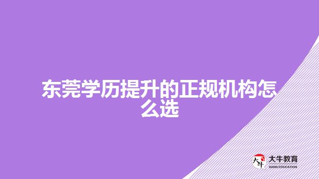 東莞學歷提升的正規(guī)機構(gòu)怎么選