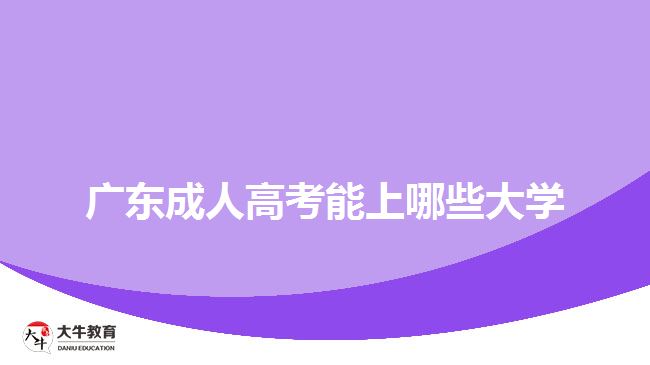 廣東成人高考能上哪些大學