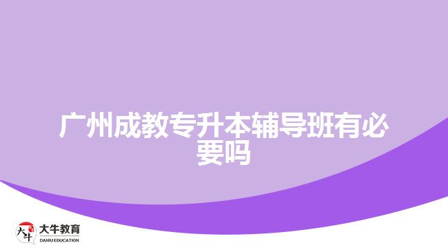 廣州成教專(zhuān)升本輔導(dǎo)班有必要嗎