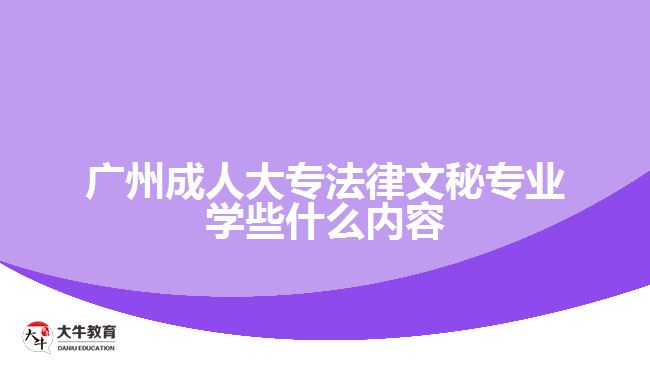 廣州成人大專法律文秘專業(yè)學(xué)些什么內(nèi)容