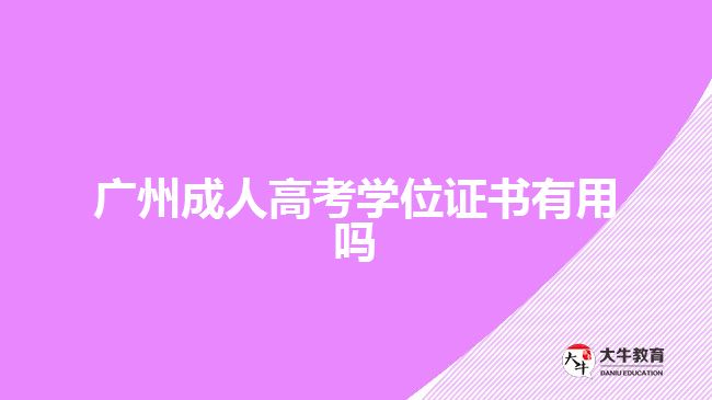 廣州成人高考學(xué)位證書有用嗎