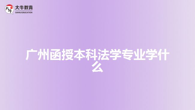 廣州函授本科法學(xué)專(zhuān)業(yè)學(xué)什么