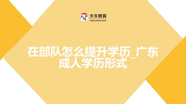 在部隊(duì)怎么提升學(xué)歷_廣東成人學(xué)歷形式