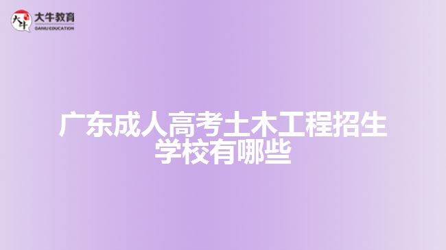 廣東成人高考土木工程招生學(xué)校