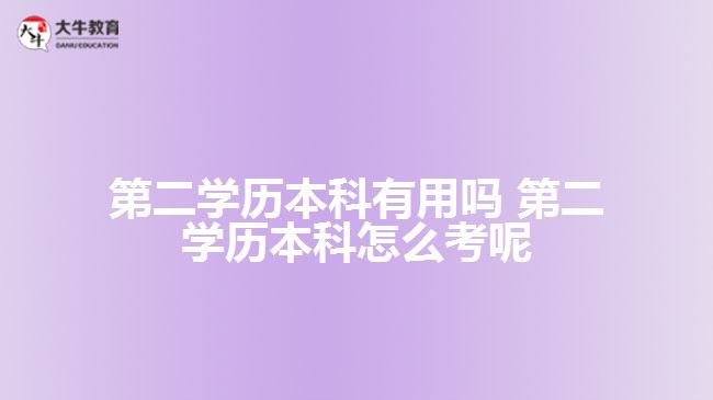 第二學歷本科有用嗎