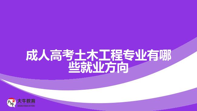 成人高考土木工程專業(yè)有哪些就業(yè)方向