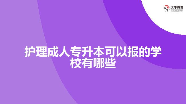 護理成人專升本可以報的學(xué)校有哪些