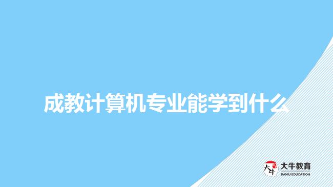 成教計算機(jī)專業(yè)能學(xué)到什么