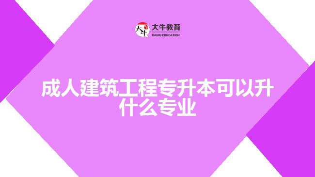 成人建筑工程專(zhuān)升本可以升什么專(zhuān)業(yè)