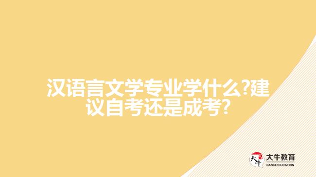 漢語言文學(xué)專業(yè)學(xué)什么?建議自考還是成考?