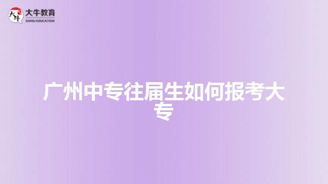 廣州中專往屆生如何報(bào)考大專