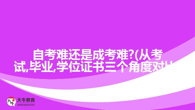 自考難還是成考難?(從考試,畢業(yè),學位證書三個角度對比)