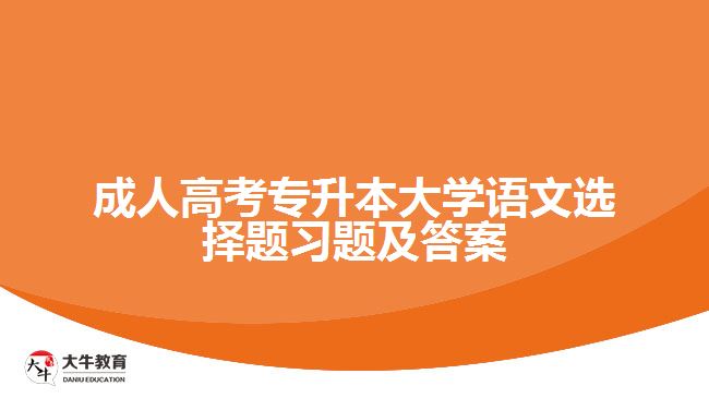 成人高考專升本大學(xué)語(yǔ)文選擇題習(xí)題及答案