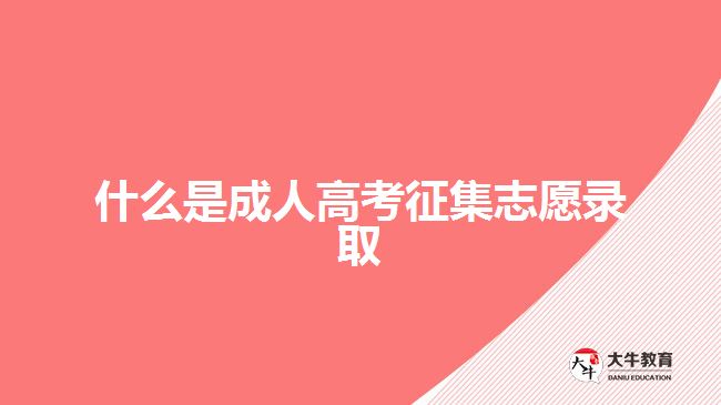 什么是成人高考征集志愿錄取