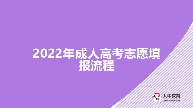 2022年成人高考志愿填報流程