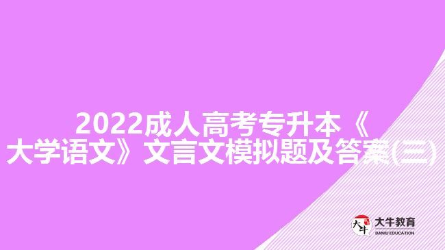 2022成人高考專升本《大學(xué)語文》