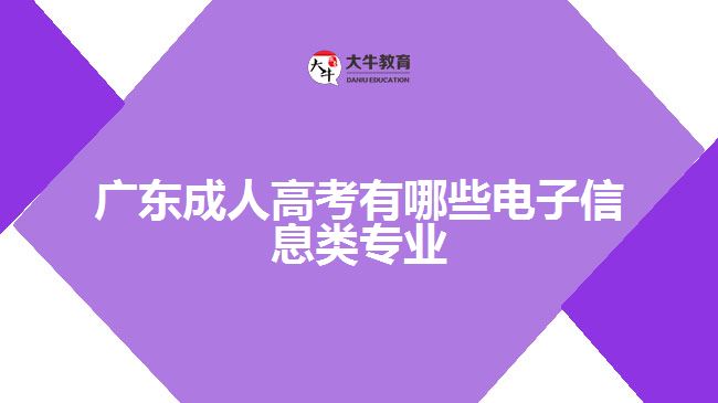 廣東成人高考有哪些電子信息類專業(yè)