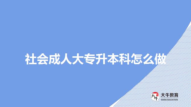 社會成人大專升本科怎么做